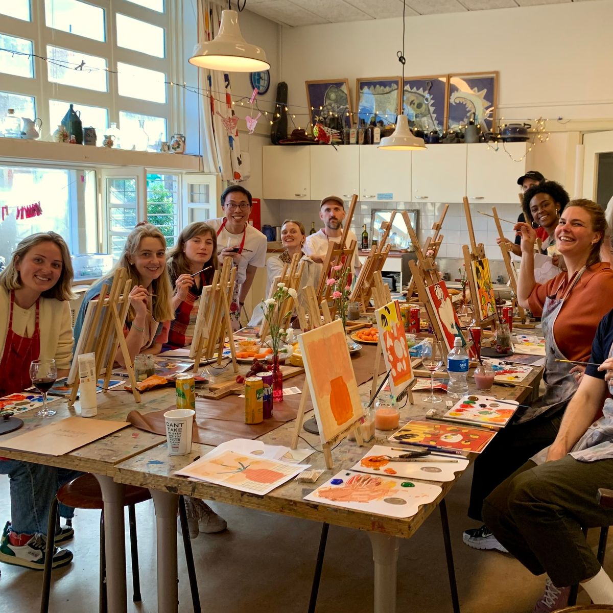 Painting Workshop with Drinks & Bites in Amsterdam Centre