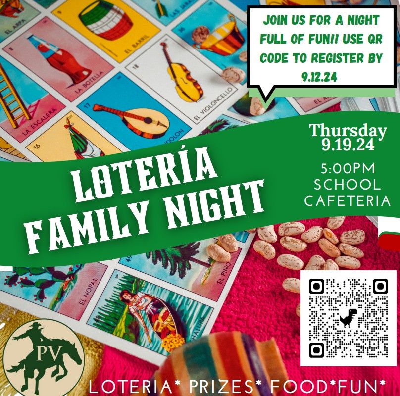 Park View Family Loteria Night 9\/19 @ 5 PM 