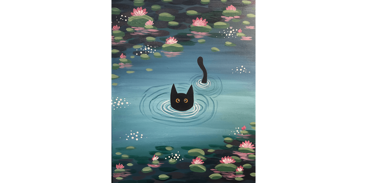 Monet's Water Kitty - Paint and Sip in Houston | Classpop!\u2122