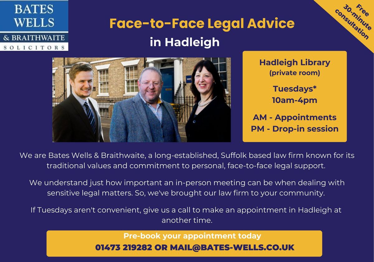 Free Face-to-Face Legal Advice