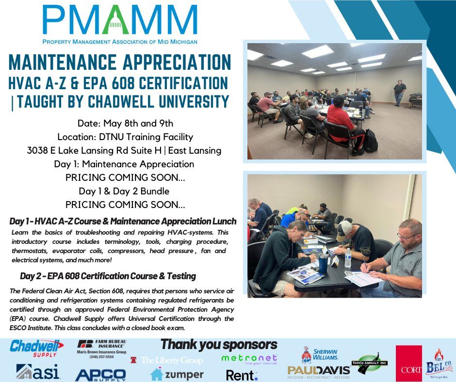 PMAMM Maintenance Appreciation & EPA 608 | 2 Day Event 