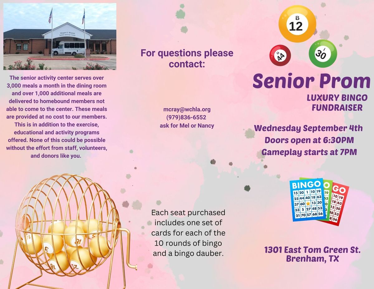 Senior Prom Luxury Bingo Fundraiser
