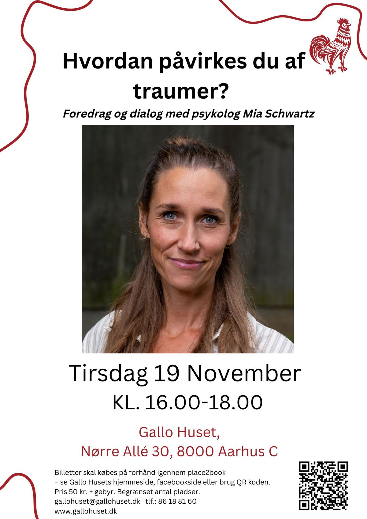 Hvordan p\u00e5virkes du af traumer? Foredrag og dialog med psykolog Mia Schwartz