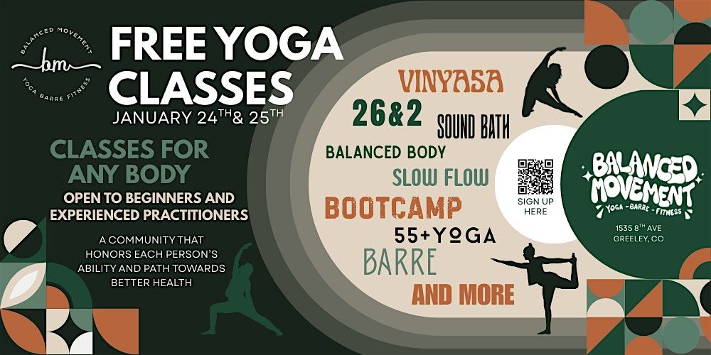 FREE CLASSES - Balanced Movement Open House Weekend