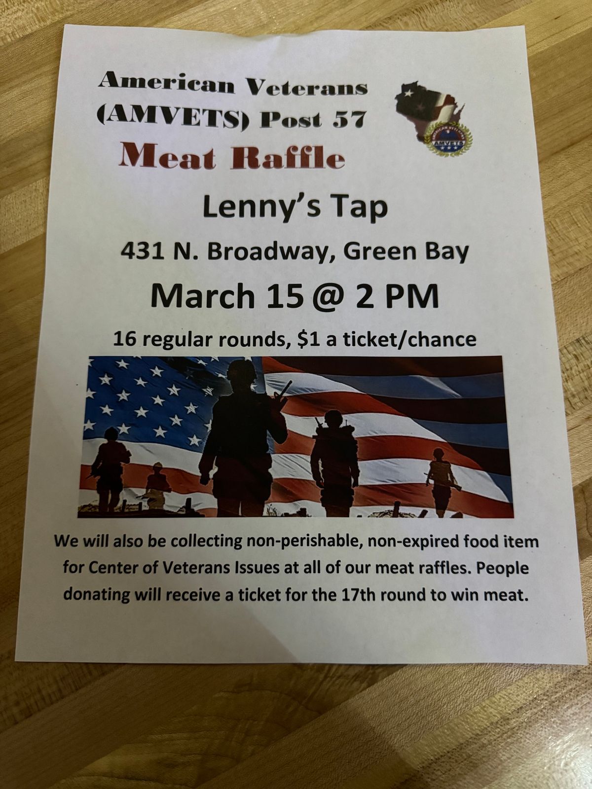 AMVETS Post 57 Meat Raffle