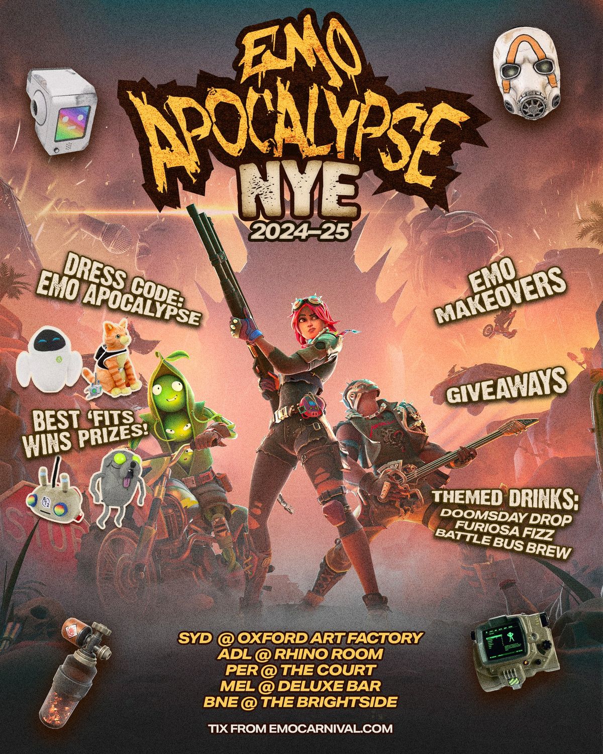 NYE Apocalypse - Emo Night - Adelaide New Years Eve 2024