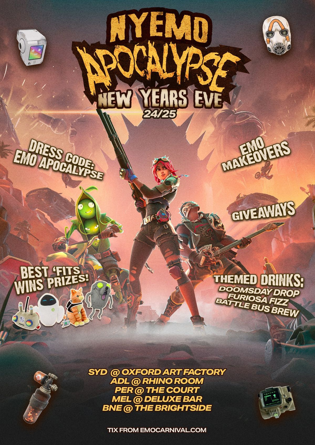 NYEMO APOCALYPSE ADELAIDE - EMO NIGHT NEW YEARS EVE 24\/25