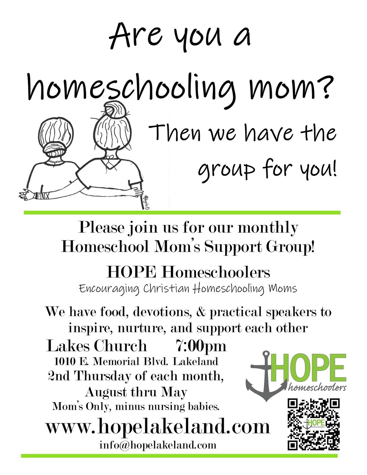 October Homeschooling Moms' Support Meeting