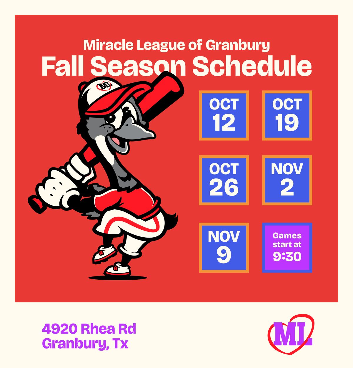 Miracle League of Granbury Fall Season