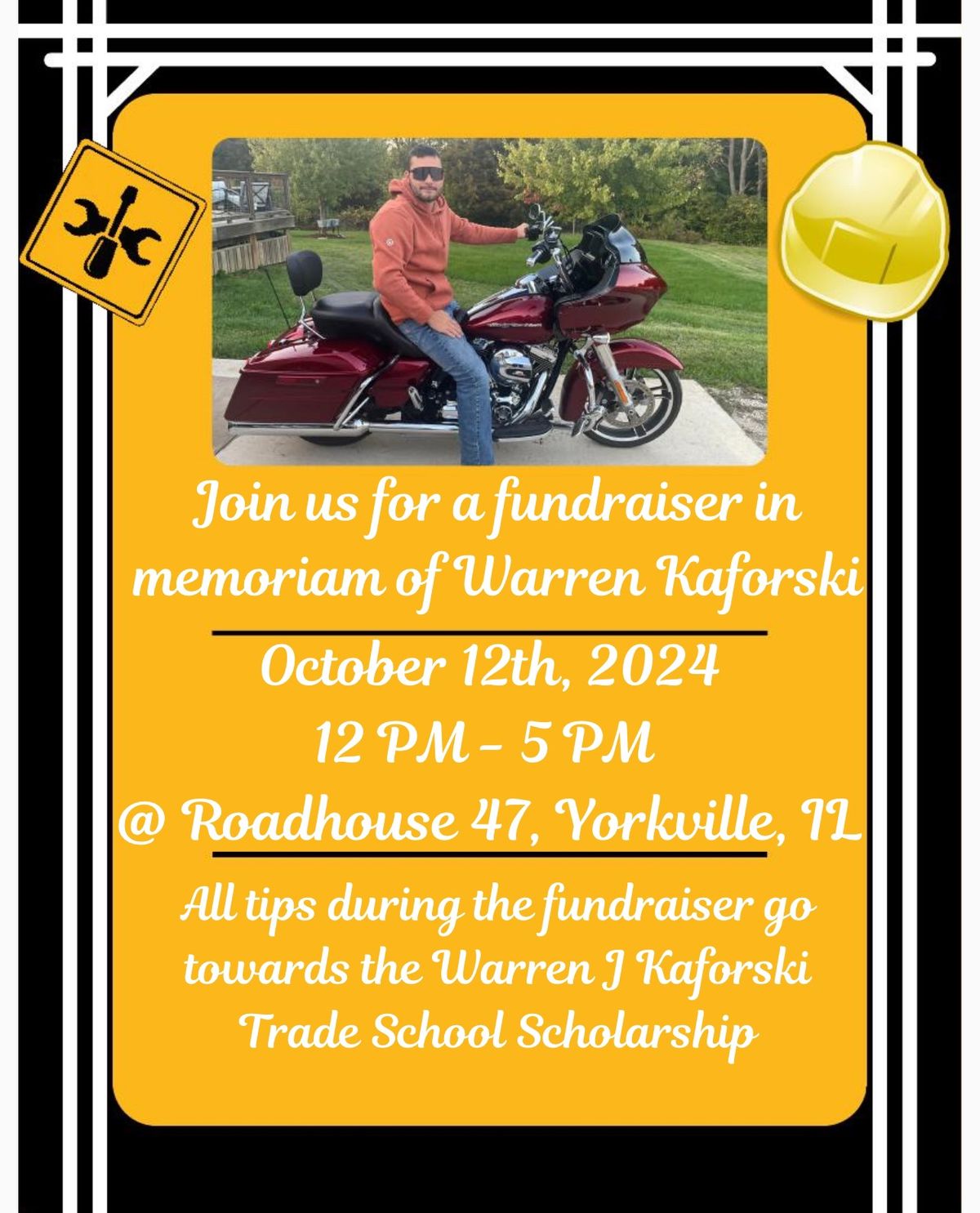 Warren Kaforski memoriam fundraiser