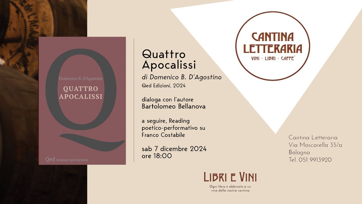 Presentazione del libro "Quattro Apocalissi" \/\/ @CantinaLetteraria