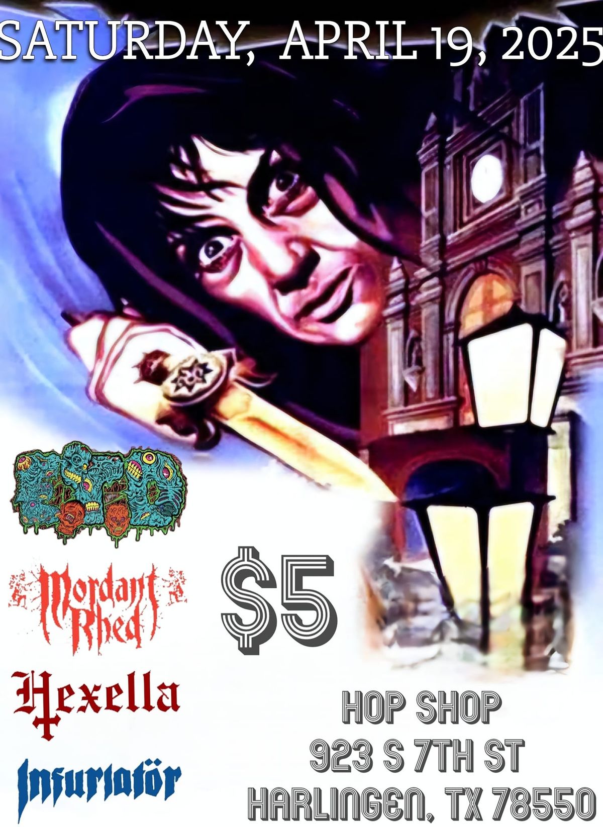 ETD, MORDANT RHED, HEXELLA,  INFURIATOR live at THE HOP SHOP 