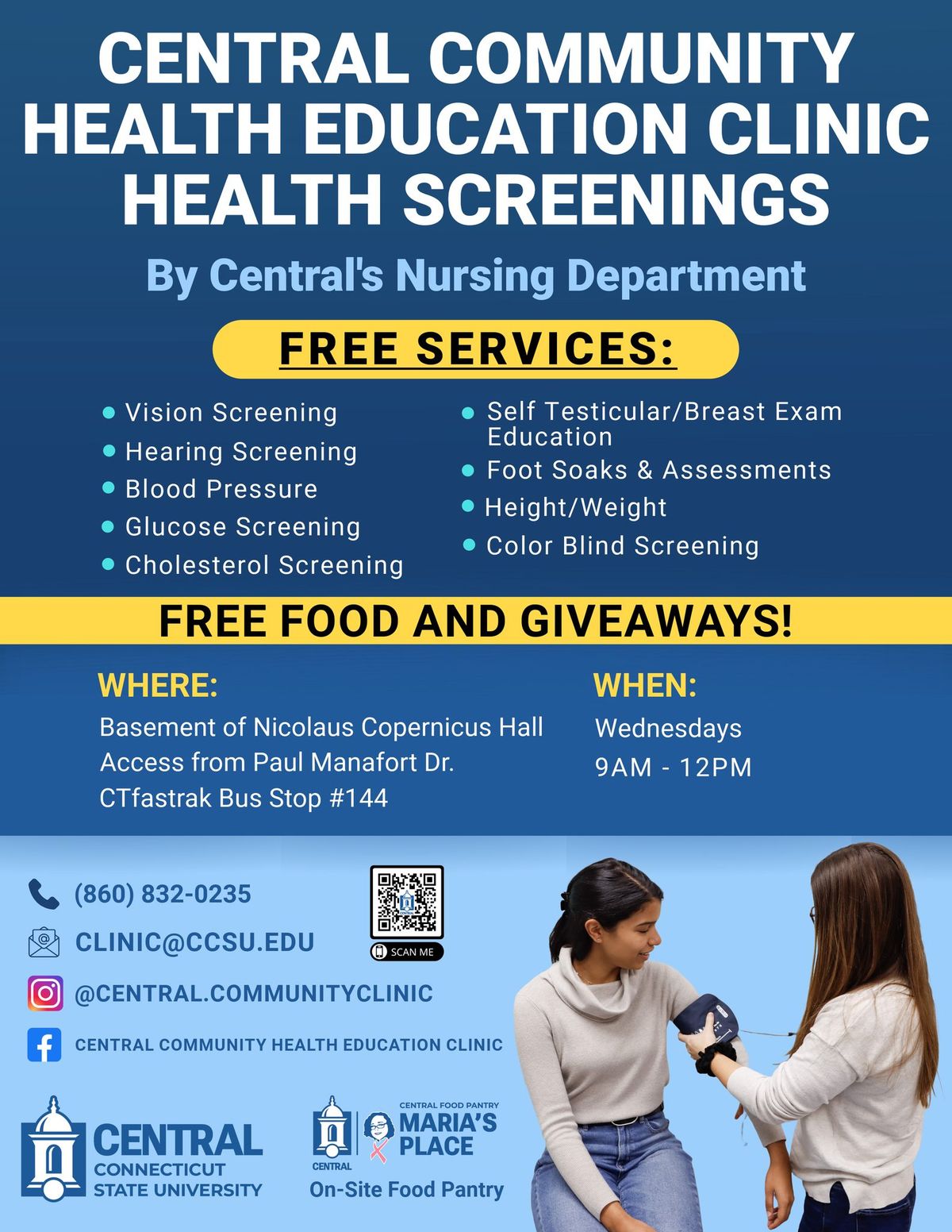 Free Health Screenings at Central Community Health Education Clinic