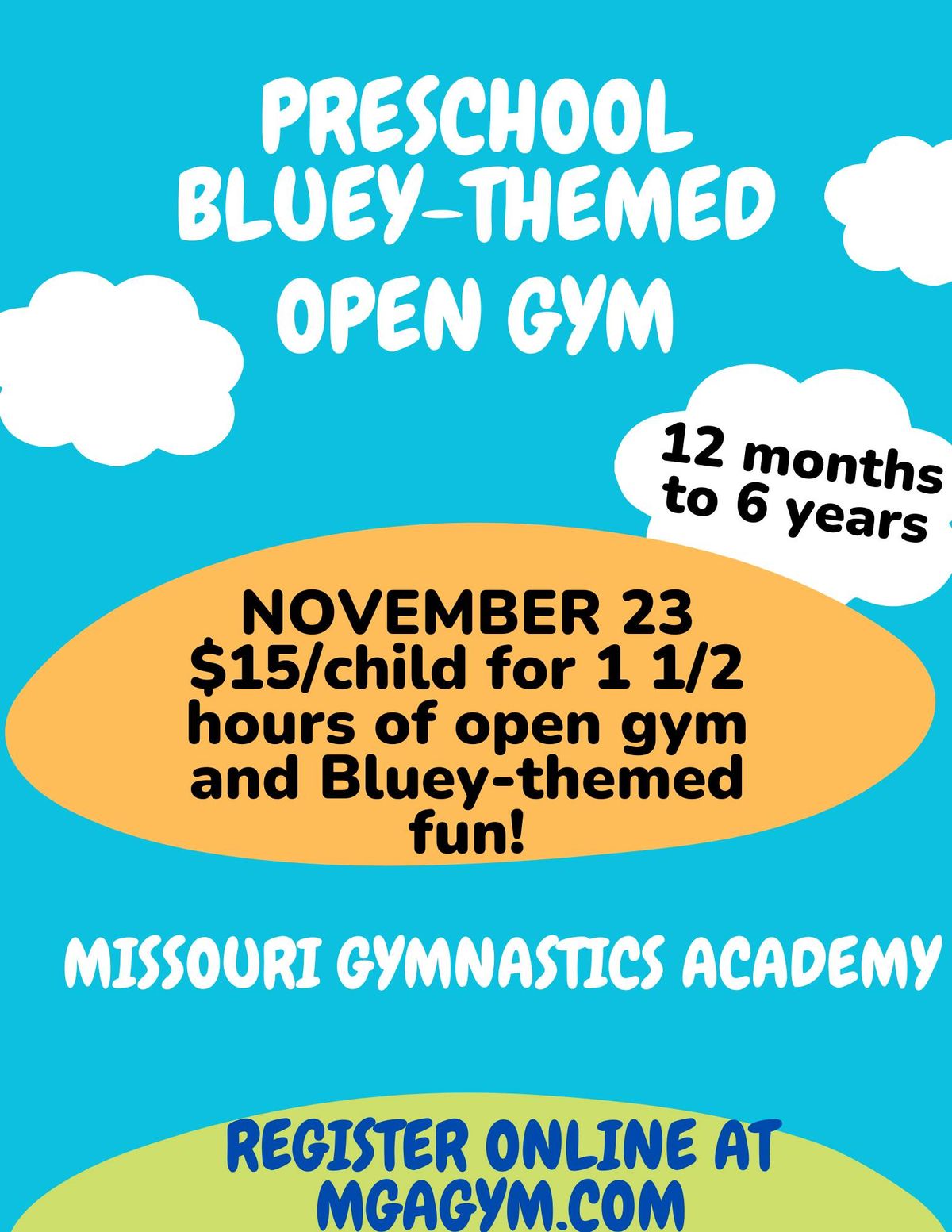 Preschool Bluey-Themed Open Gym