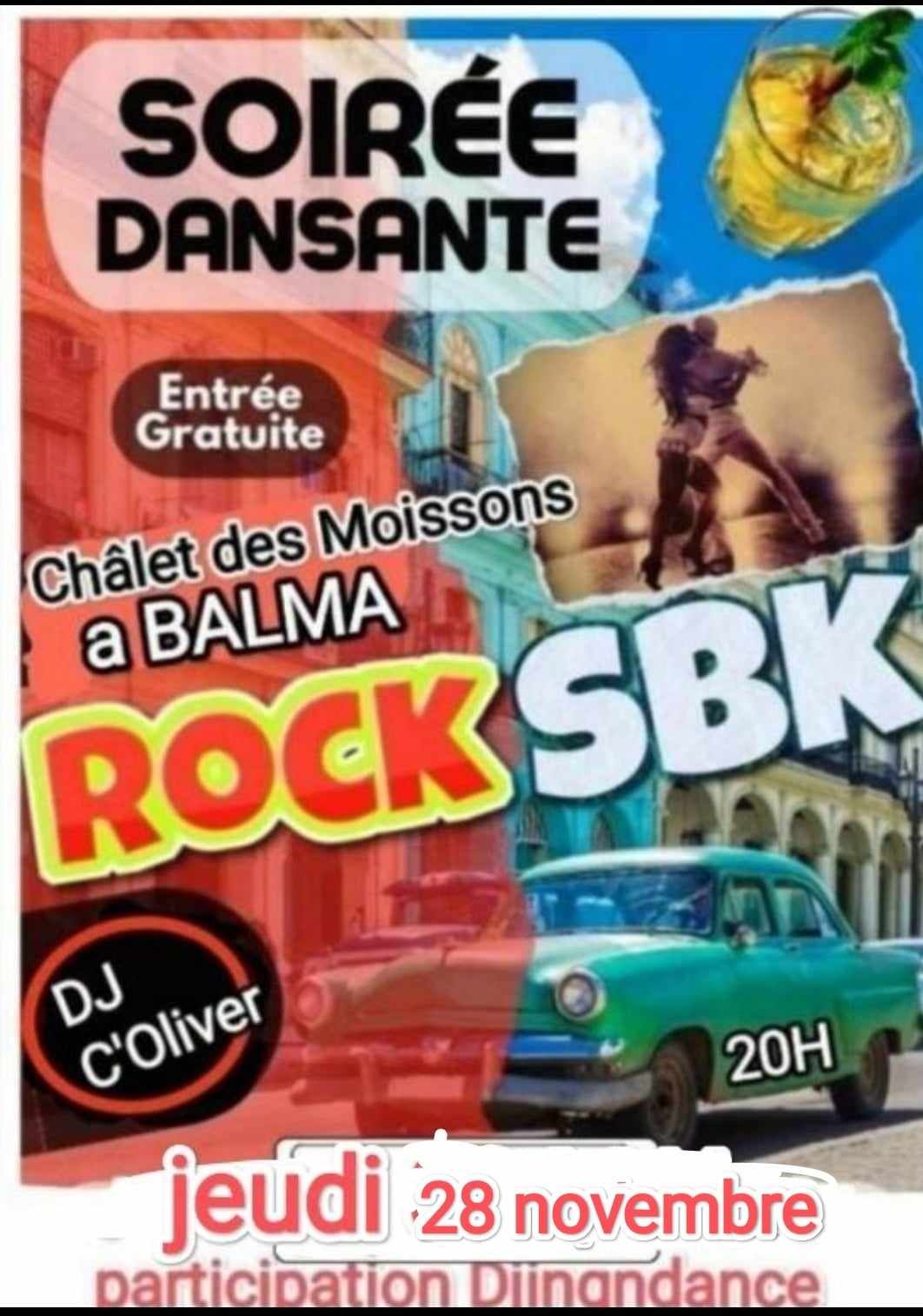 soir\u00e9e Rock Salsa Bachata Kizomba au Chalet des Moissons Derni\u00e8re avant fermeture!!!!