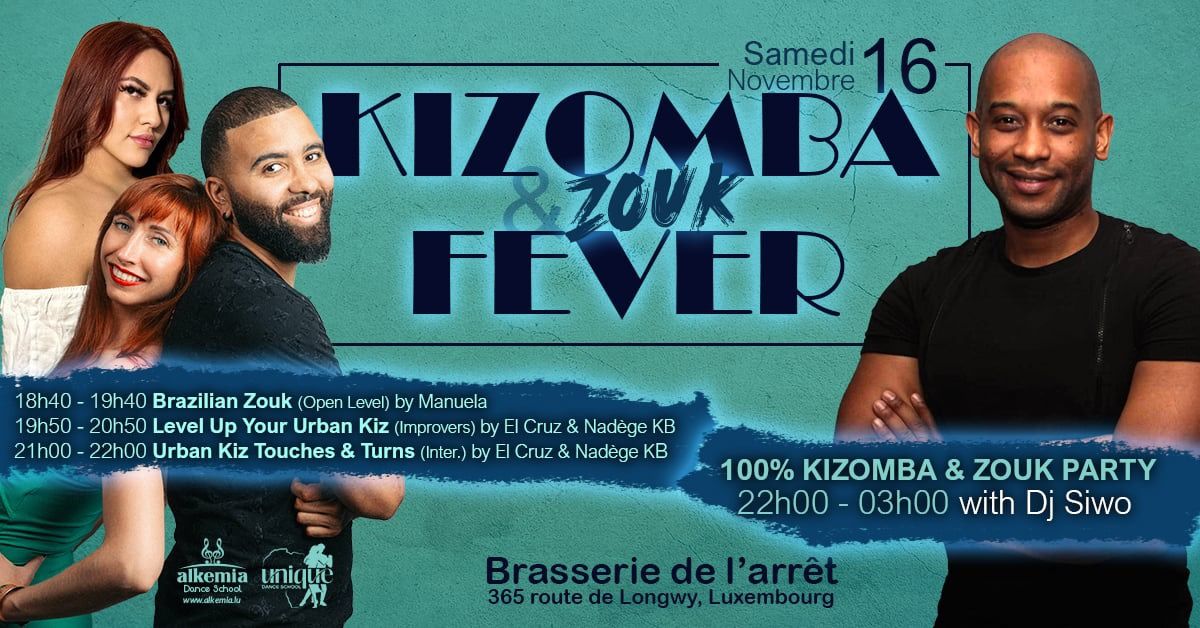 16 Nov, pour notre 3\u00e8me soir\u00e9e 100% Kizomba\/Zouk \u00e0 la Brasserie, et 3 workshops Kiz & Zouk. Dj Siwo