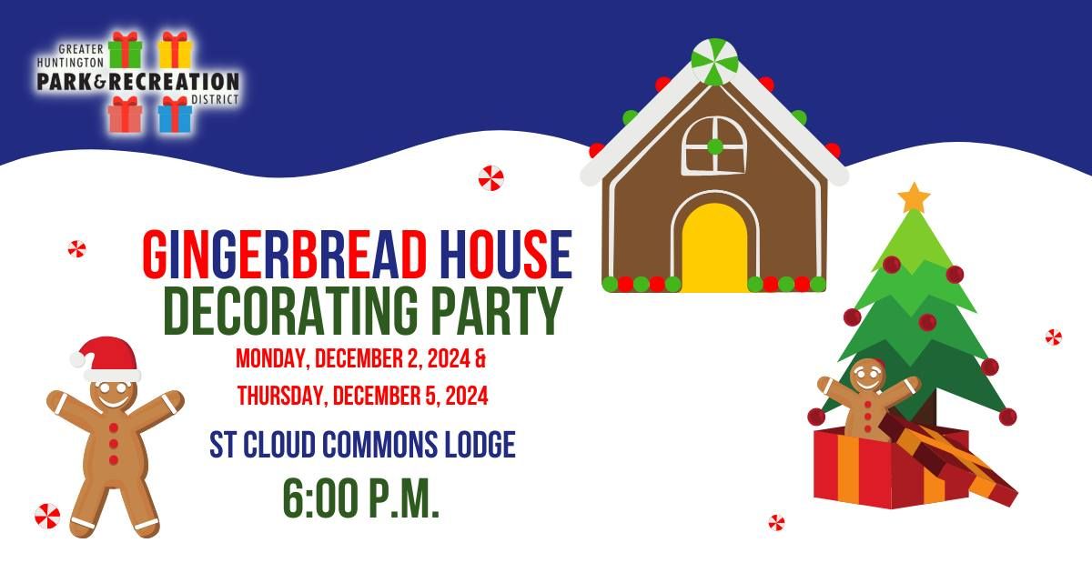 GINGERBREAD HOUSE DECORATING PARTY - MONDAY 12\/2