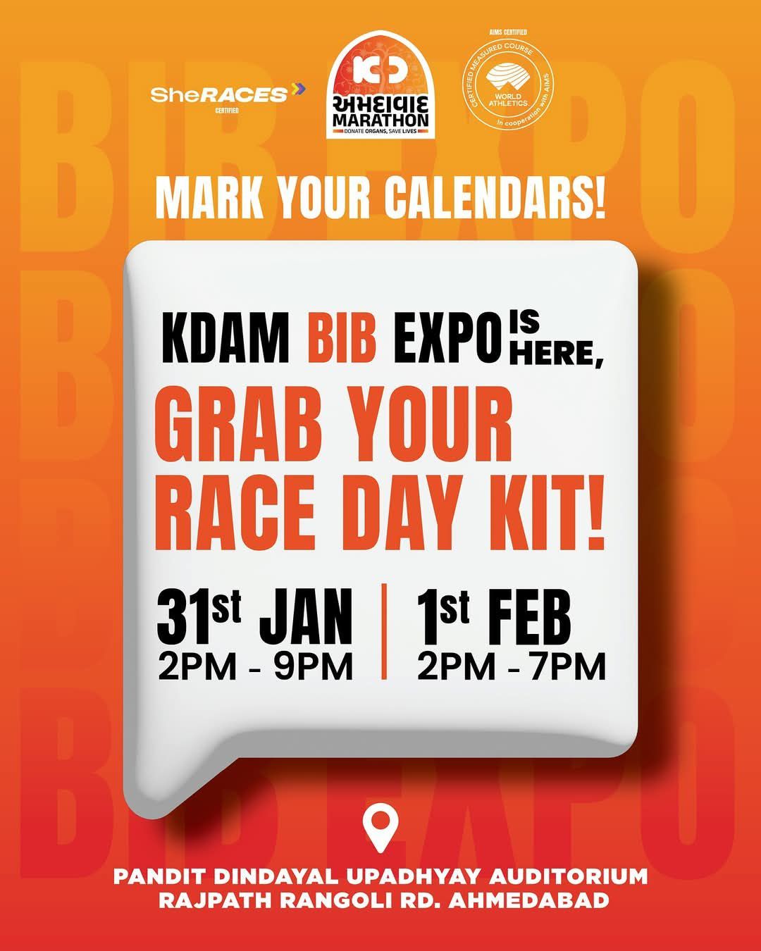 KD AMDAVAD MARATHON BIB EXPO 2025