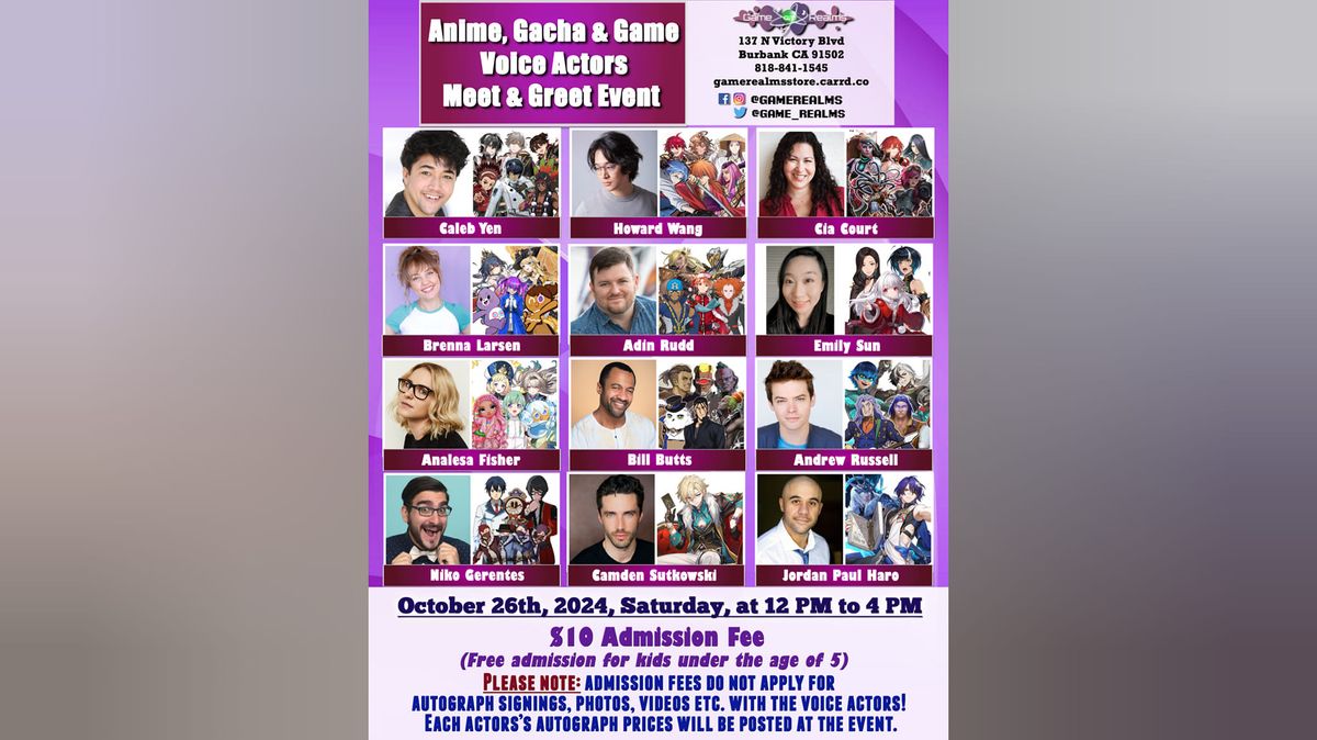 Anime, Gacha & Gaming Voice Actors meet & greet event