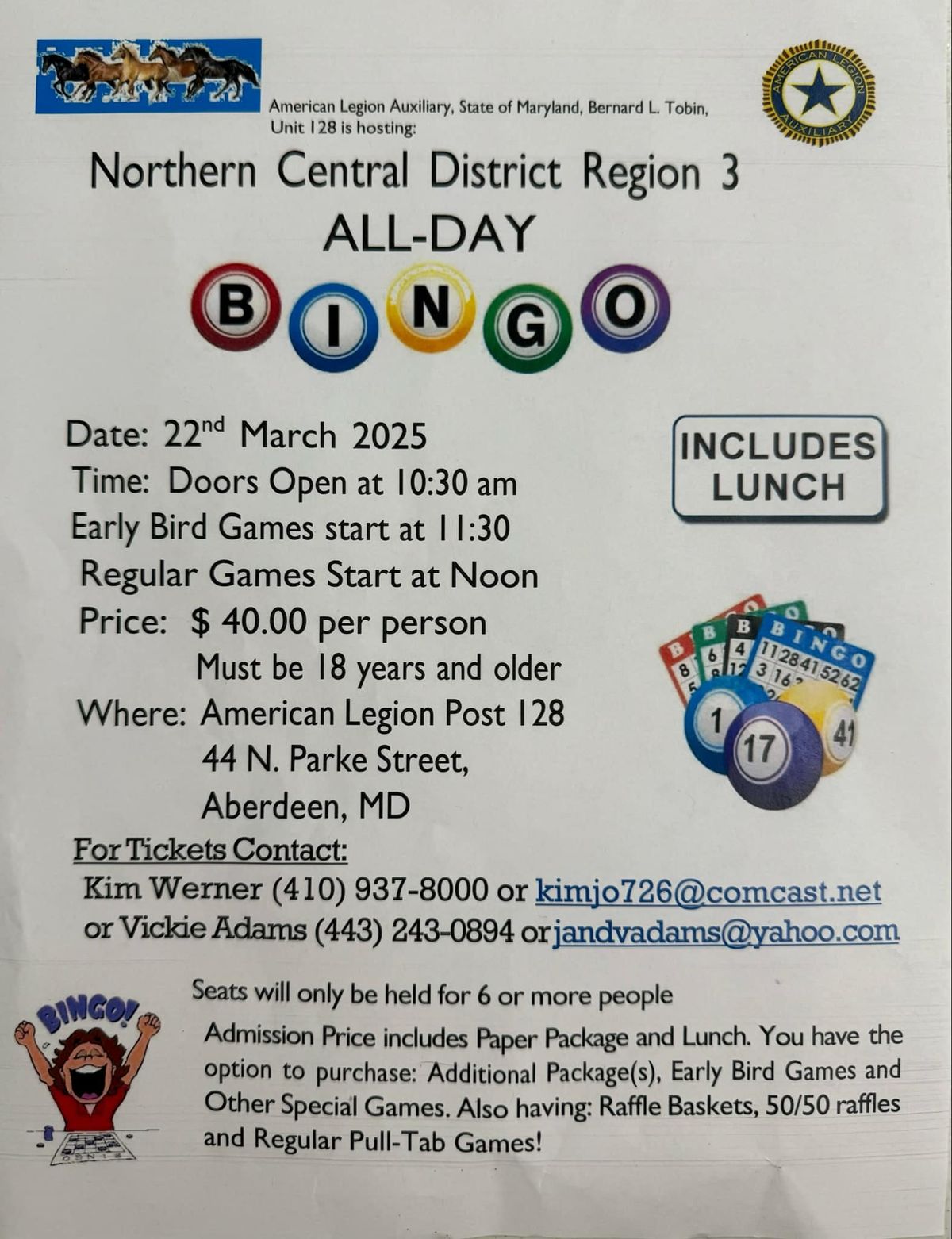 District 3 Bingo Night (open to public)