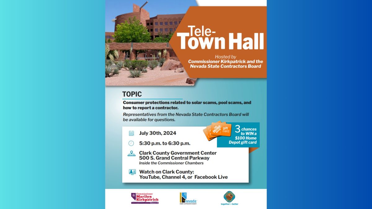 Town Hall on Consumer Protections Against Scams & Those Involving Solar, Pool Construction