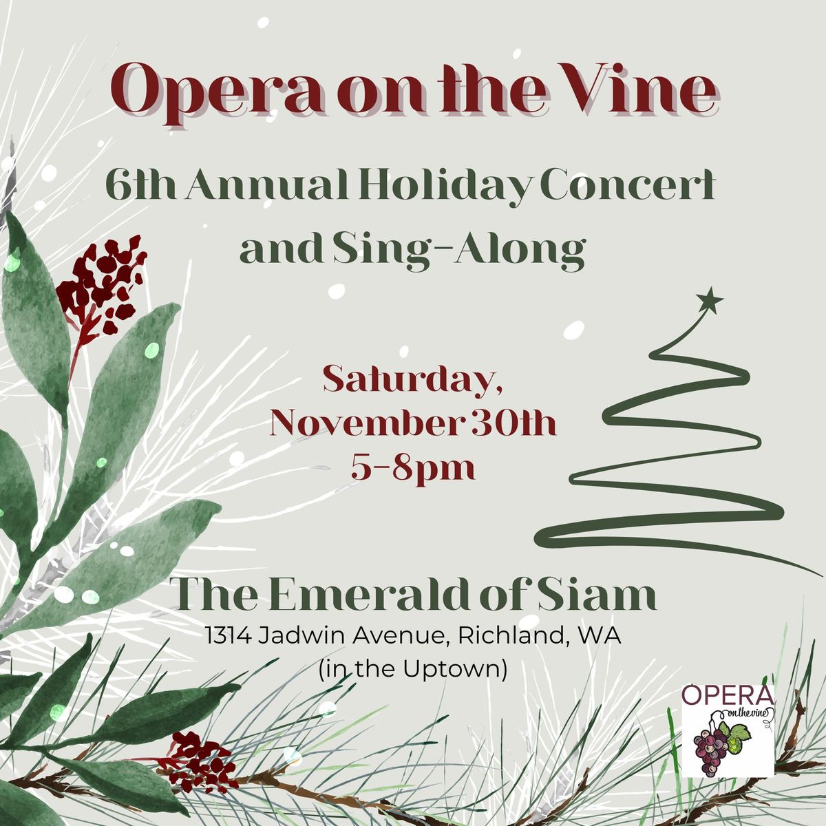 Opera On The Vine - SING-ALONG CHRISTMAS!