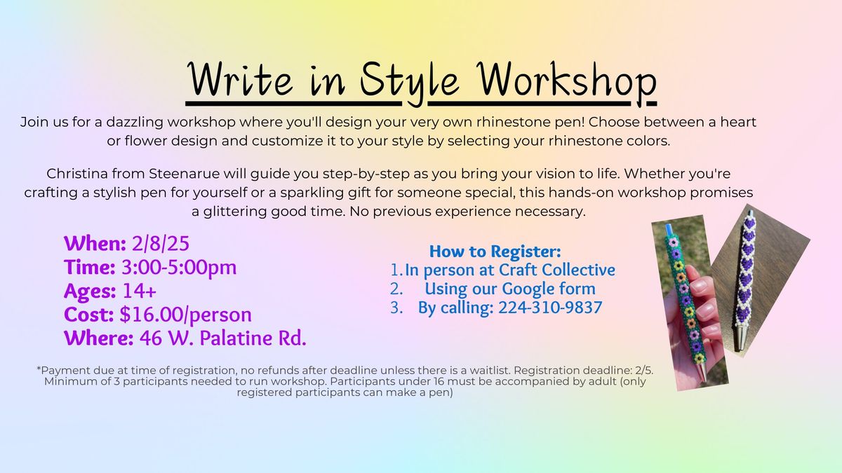 Write In Style-Rhinestone Pen Workshop