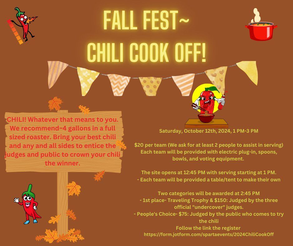 Sparta's Fall Fest Chili \ud83c\udf36 Cook-Off! 