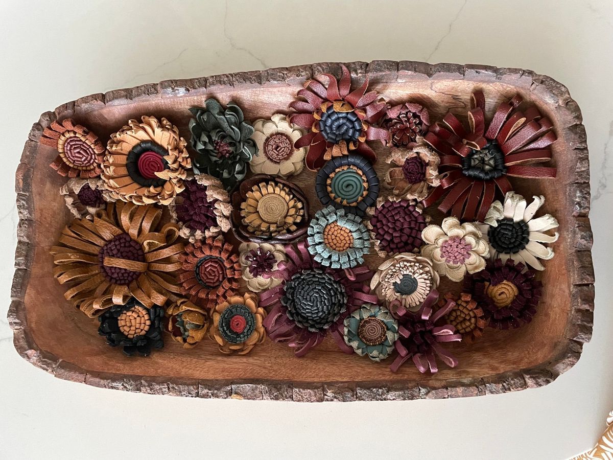 Upcycled Leather Flowers