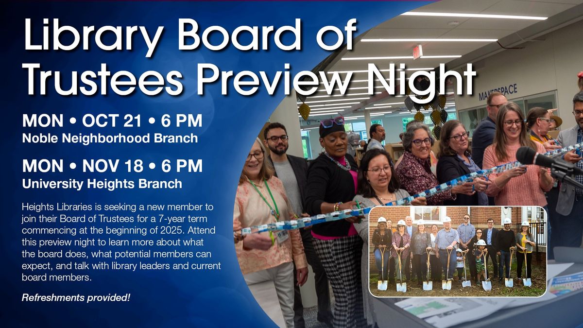 Library Board Trustees Preview Night