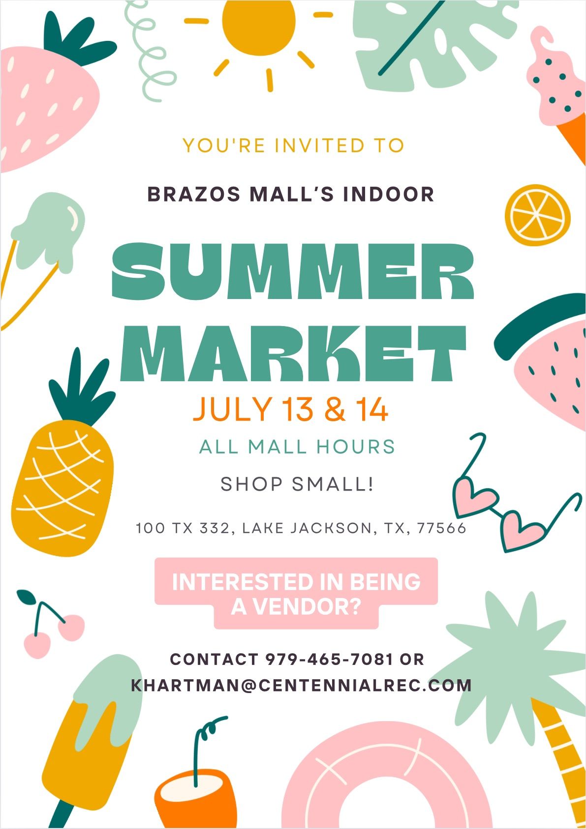 Brazos Mall Indoor Summer Market Days