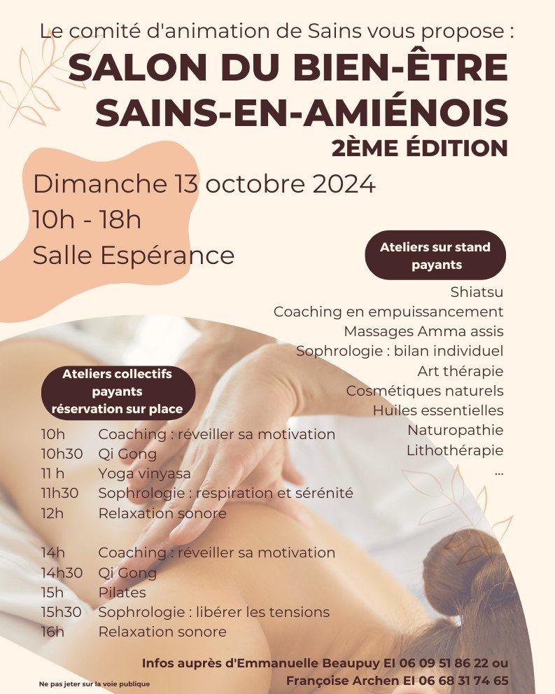 Salon du bien-\u00eatre \u00e0 Sains-en-Ami\u00e9nois (2\u00e8me \u00e9dition)