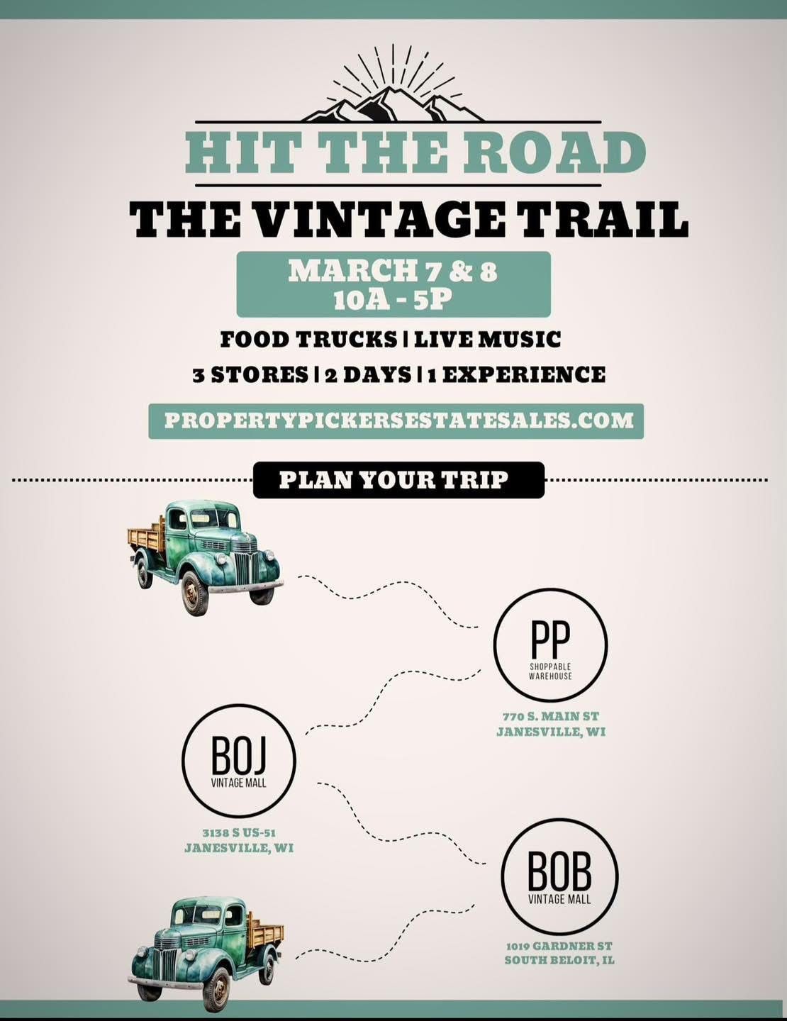 Hit the Road! Vintage Shop Hop @ BOB 