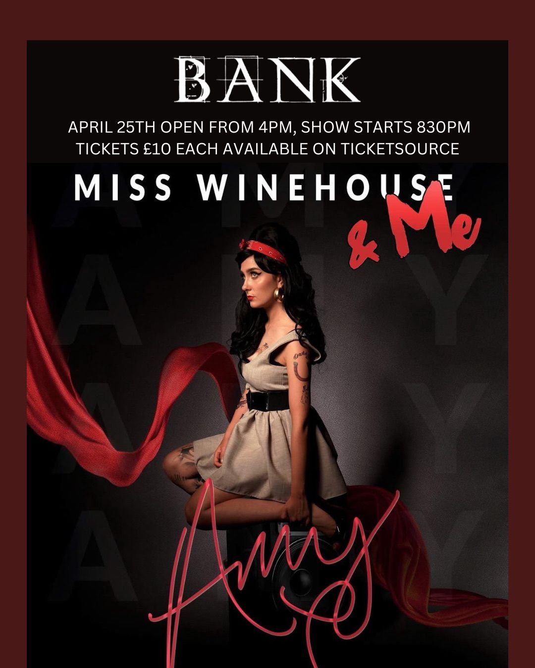 Amy winehouse tribute at BANK!