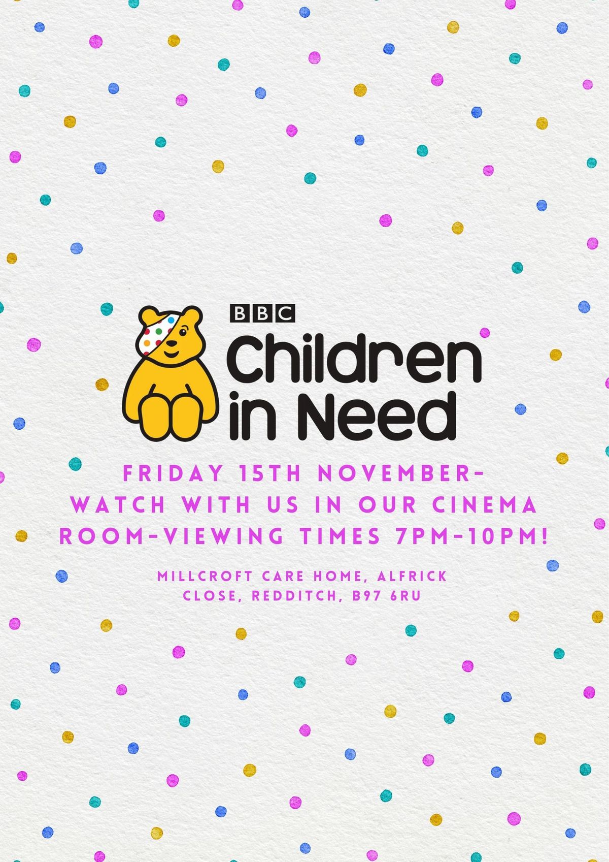 Children In Need Viewing in our Cinema Room