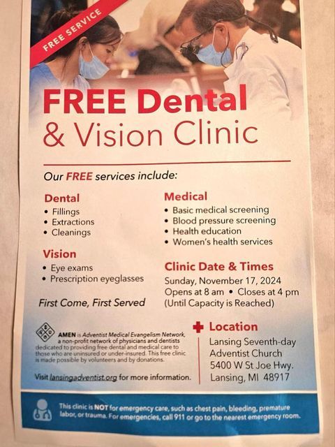 Permission to post Admin: Free Dental & Vision Clinic Open for all