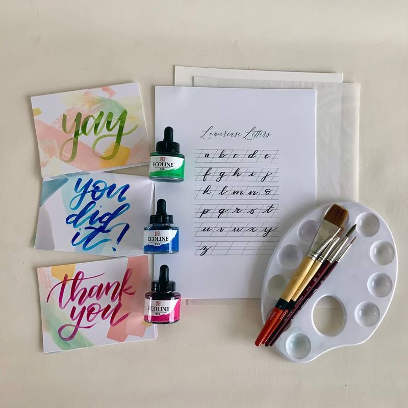 Watercolor Lettering Note Cards