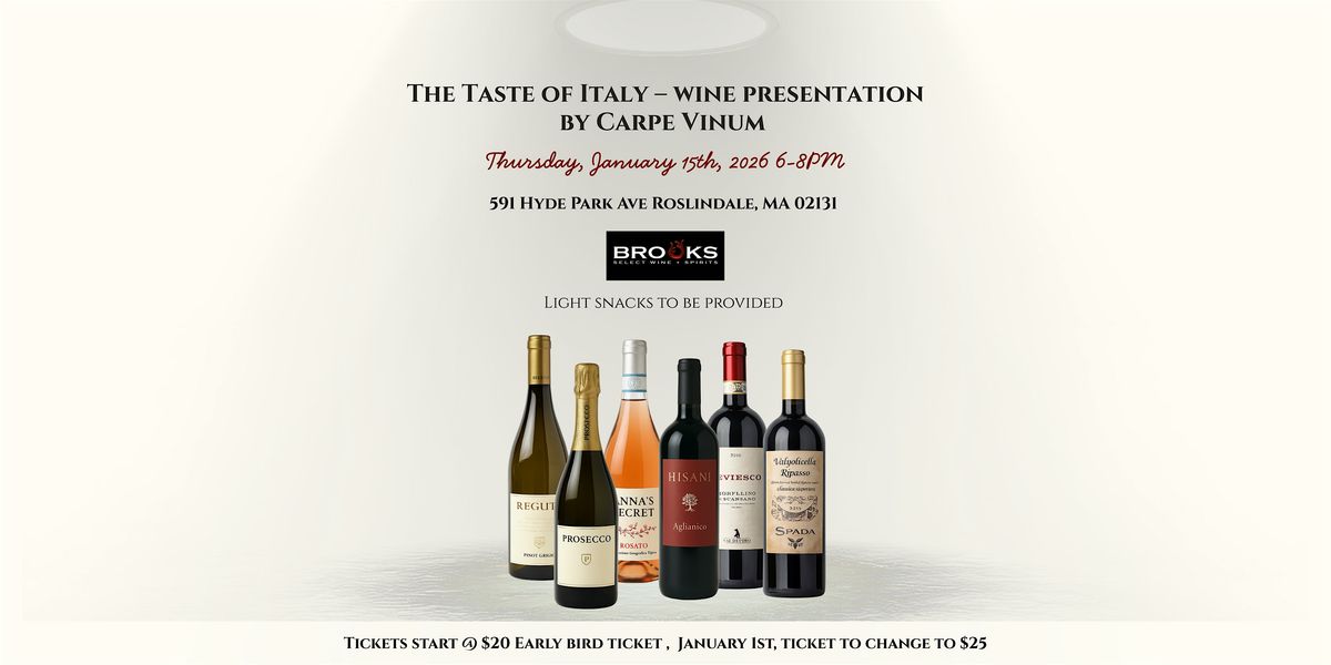 The Taste of Italy \u2013 wine presentation by Carpe Vinum