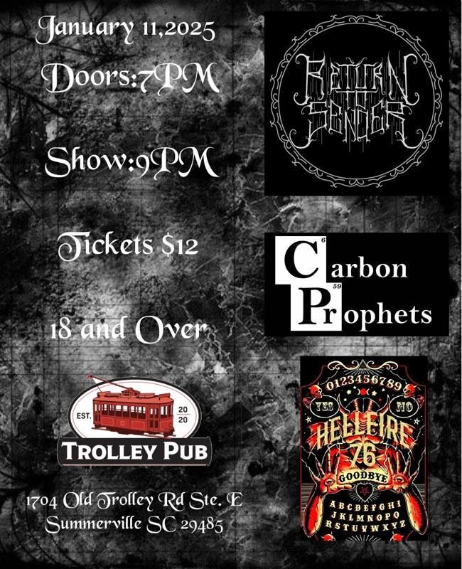 Return To Sender, Carbon Prophets, and Hellfire 76 @ Trolley Pub!!