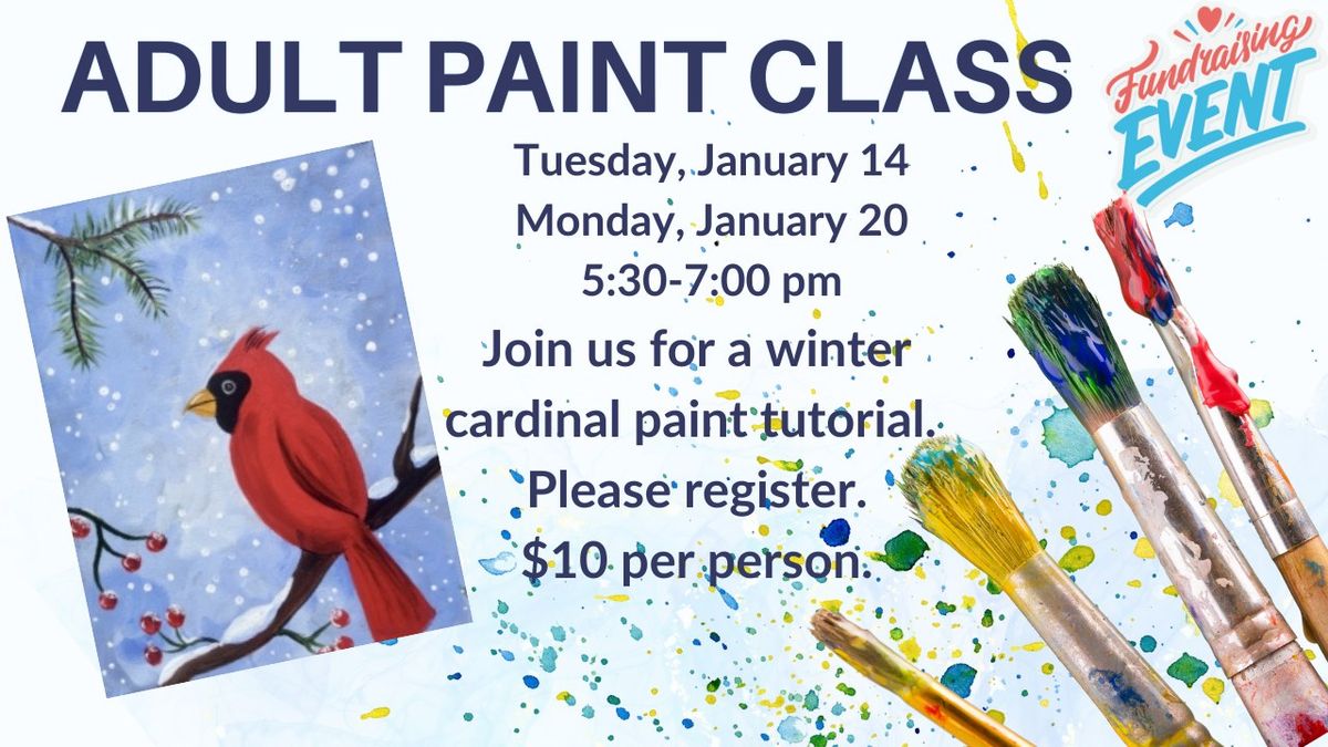 Adult Paint Night: Winter Cardinal