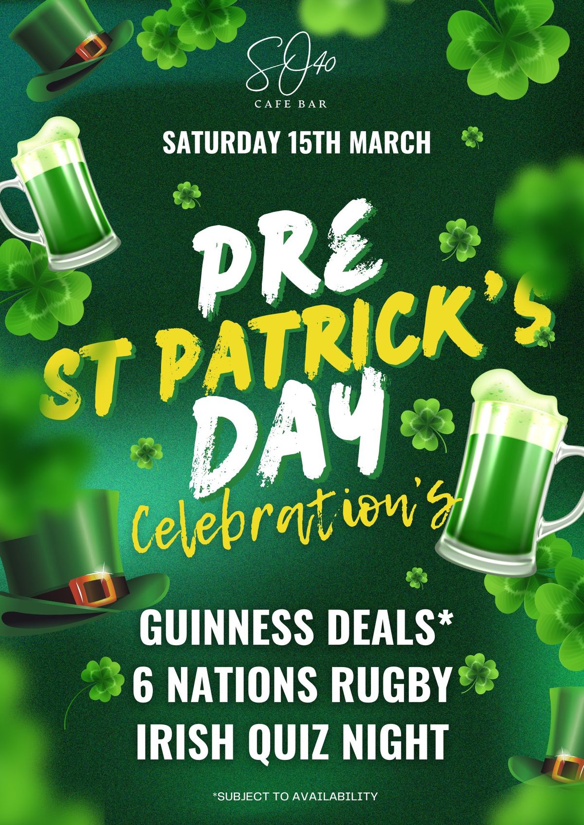 Pre Paddy\u2019s Day (Inc Monthly Quiz Night)