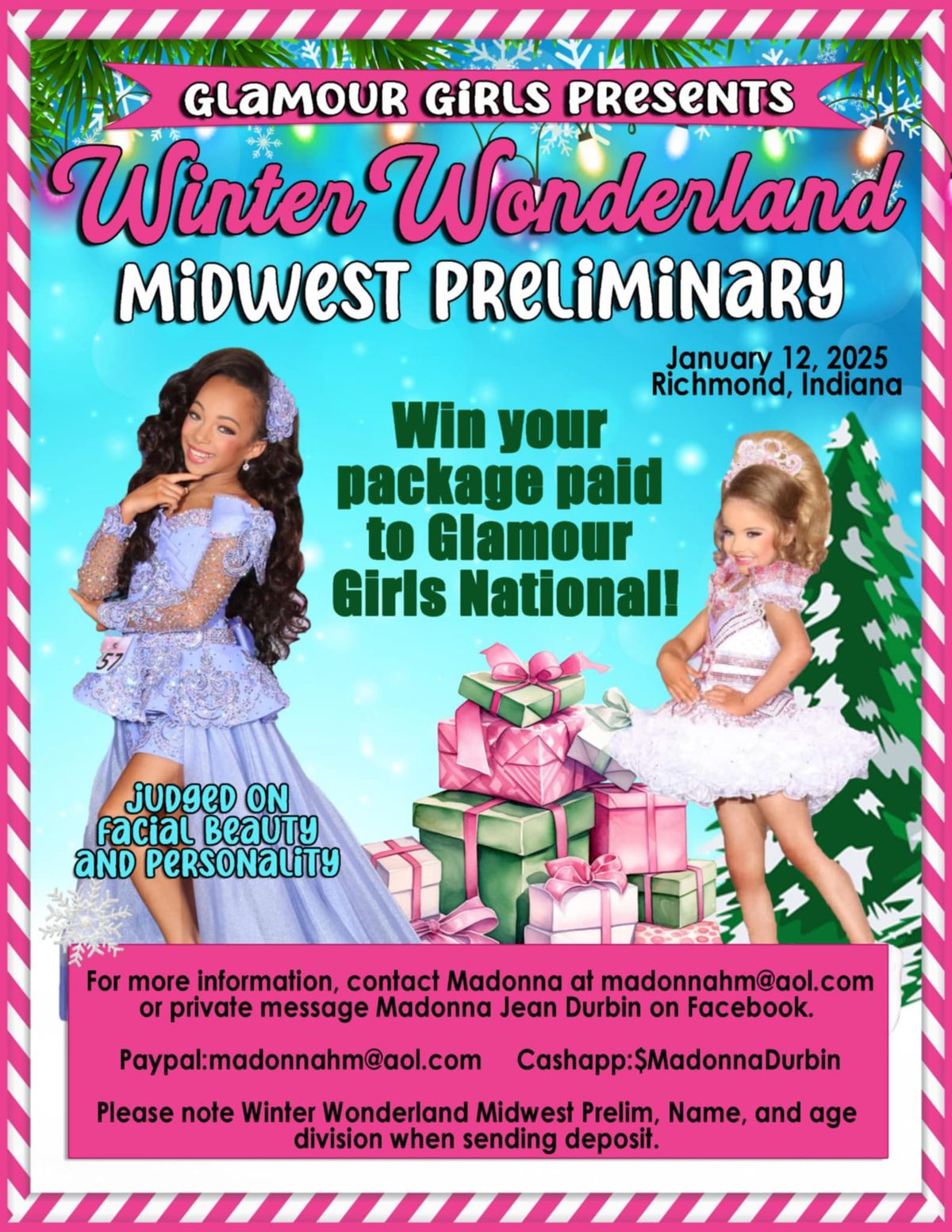 Glamour Girls Winter Wonderland Midwest preliminary Pageant. 