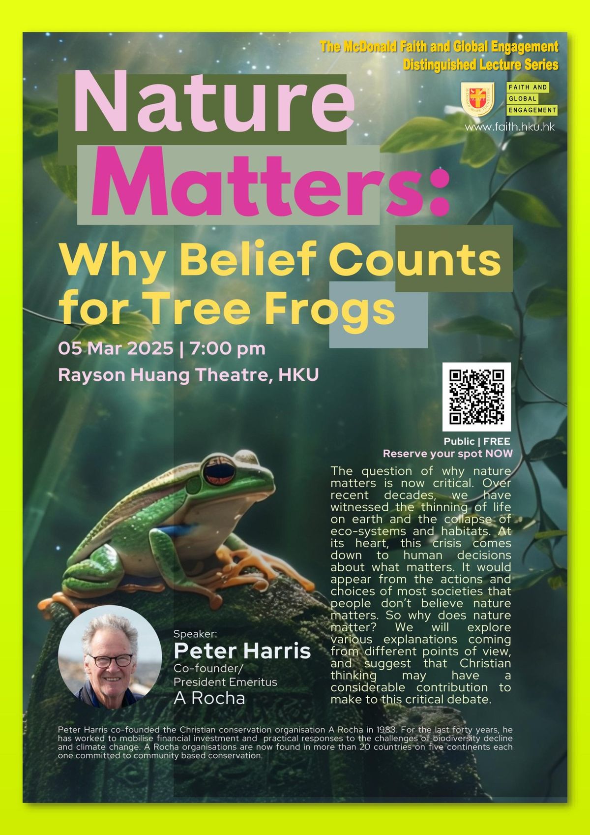 NATURE MATTERS: WHY BELIEF COUNTS FOR TREE FROGS 