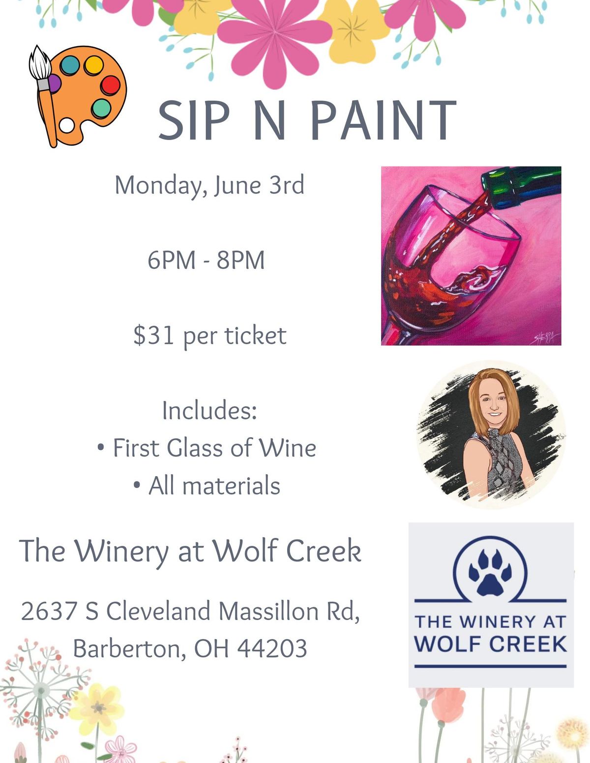 Sip N Paint At The Winery at Wolf Creek