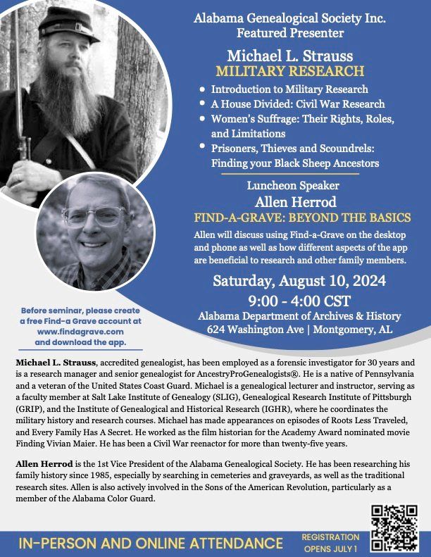 Alabama Genealogical Society August Seminar