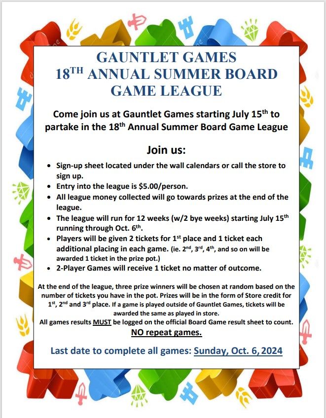 Summer Board Game League