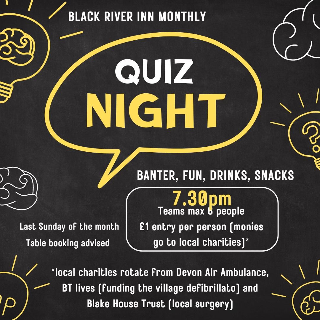 Black River Inn, monthly quiz night