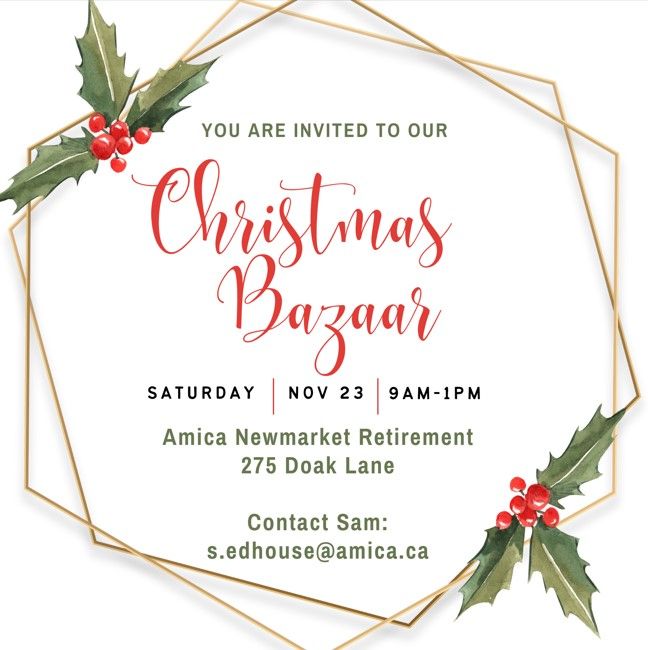 Christmas Bazaar - Amica Newmarket