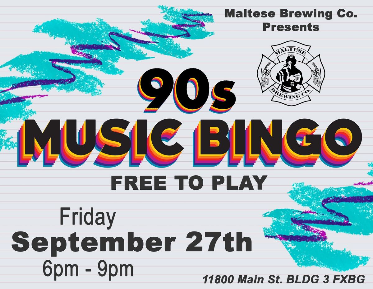 90's Music Bingo @ Maltese Brewing Co.