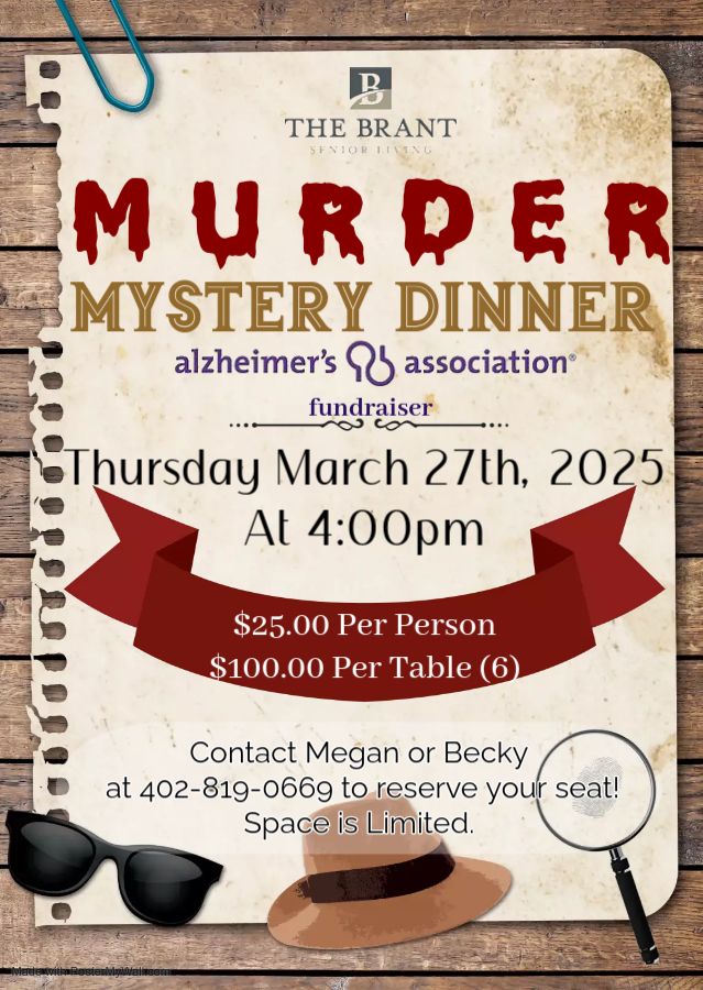 Alzheimer Fundraiser- Murder Mystery Dinner